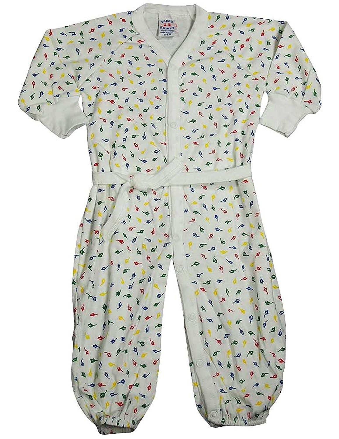 White Leaves Sara's Prints - Baby Girls Long Sleeved Convertible Coverall for wholesale on Faire0