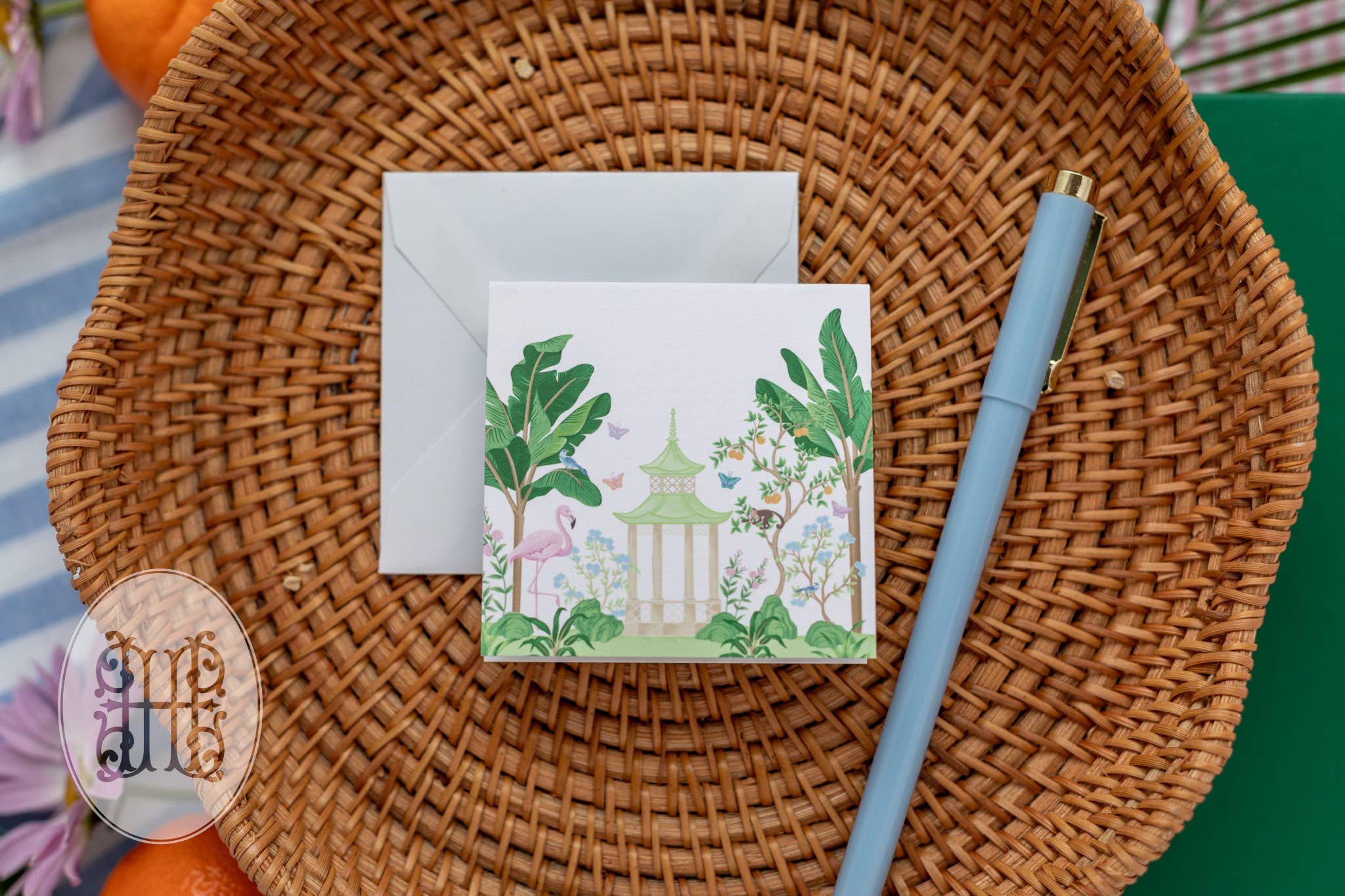 Hattie Hill Designs, LLC - Vendita all'ingrosso Biglietti di auguri generici - Biglietto di Recinzione "La Palma Rosa"2