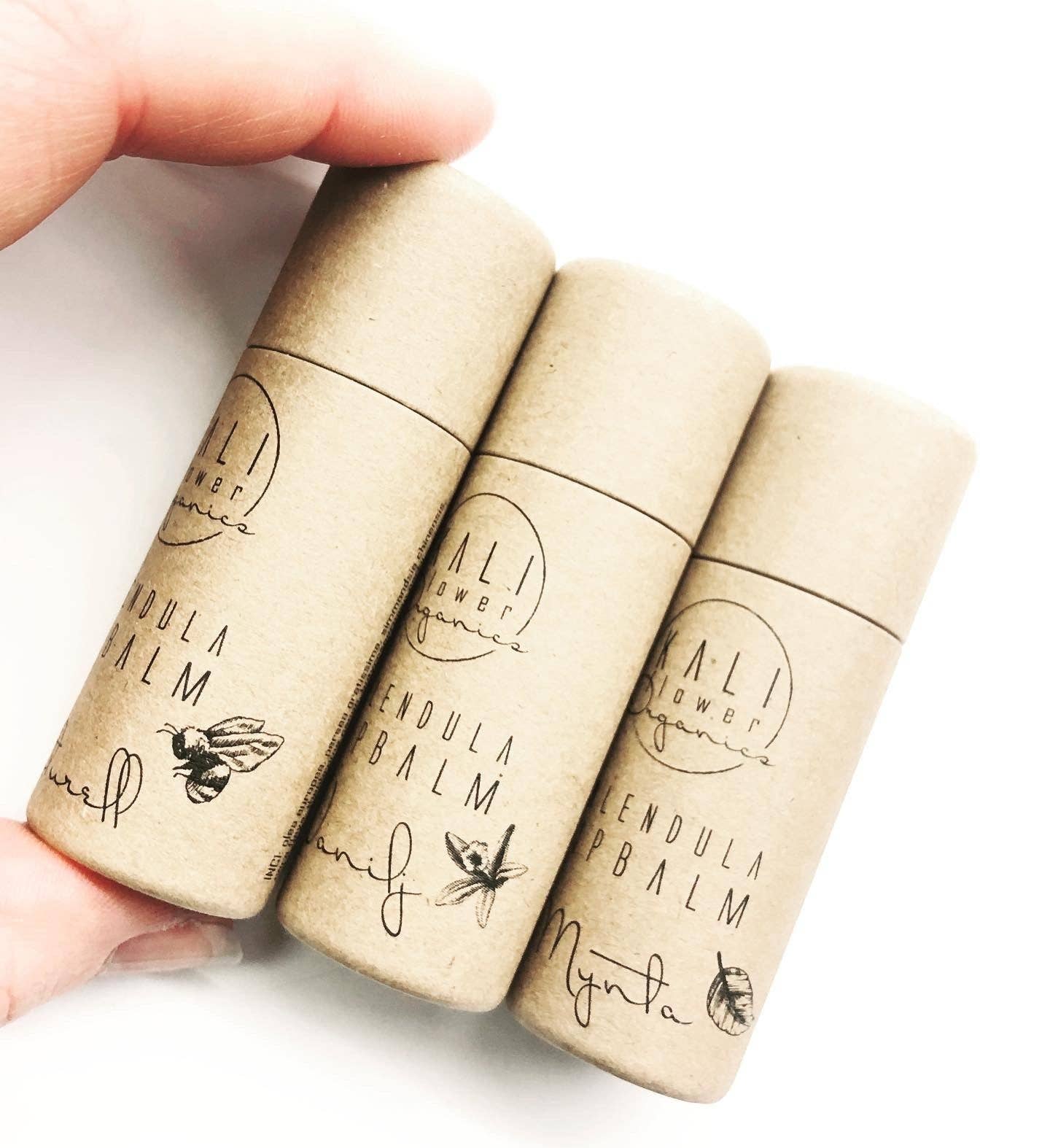 KaliFlower Organics – Engroshandel Læbepomade – Økologisk læbepomade i papomslag4