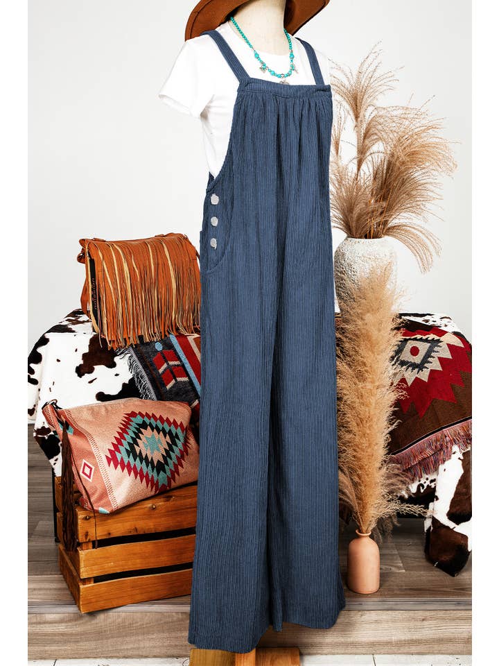 fashionworks - Vente Salopette – femme - Combinaison d'automne en velours côtelé à poches unies et coupe ample de la marque Fashion-W9