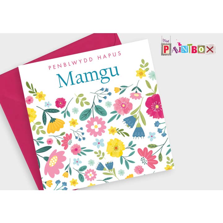 The Paintbox - Wholesale Birthday Card - Penblwydd Hapus Mamgu, Happy birthday Grandma Welsh card x6