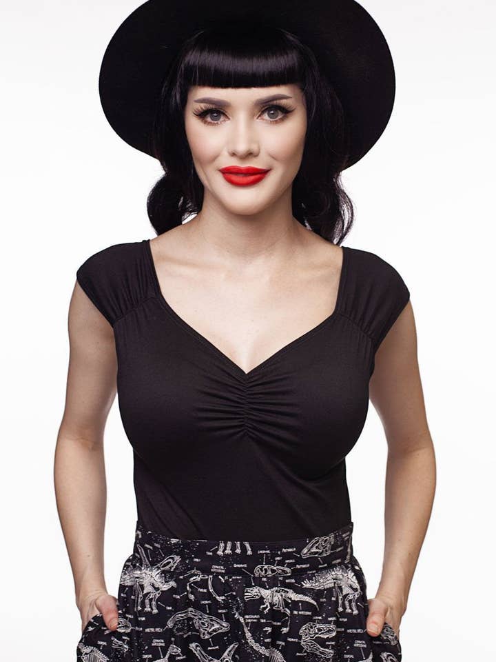 Isabel Top in Black for wholesale by Retrolicious