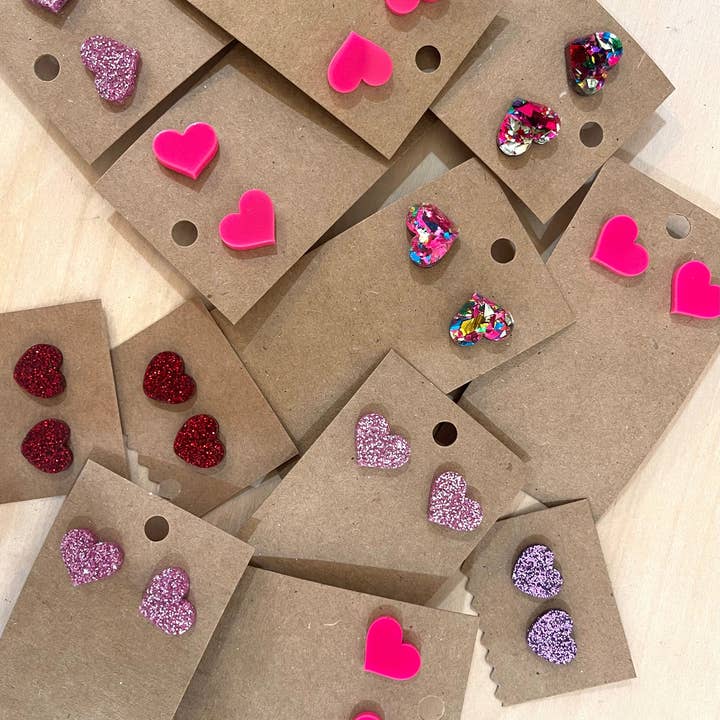 Sweet Home Creative Co. - Wholesale Stud/Post Earrings - Heart stud earring acrylic