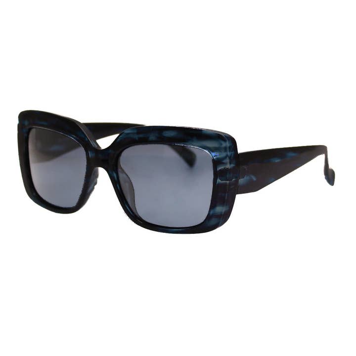 Ryan Simkhai Eyeshop - Wholesale Sunglasses - Women's - TESSA | Blue | Black Streaks | Polarized Sunglasses