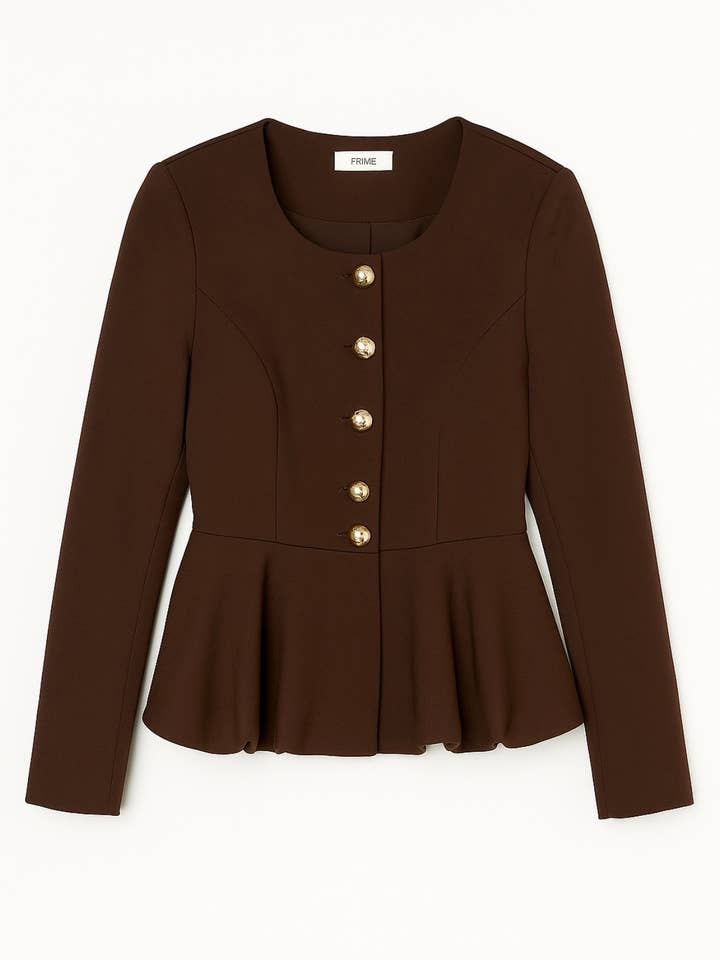 Frime - Vente Veste – femme - Veste péplum avec boutons dorés - 32675