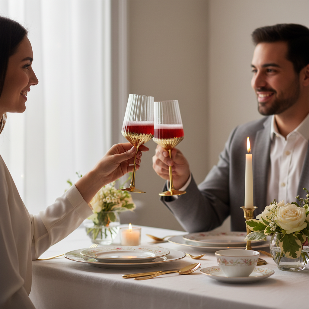 Kadra Kitchenware - Wholesale Wine Glass - Vikko Decor- Elegant, Gold, Water Glass, 18 Oz1