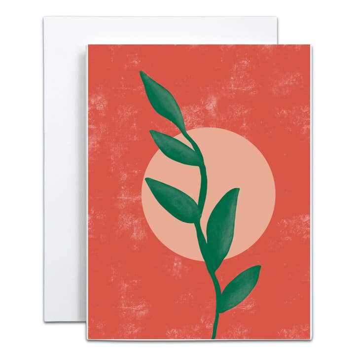 Biglietto di Auguri con Pianta Rossa - Interno Vuoto per la vendita all'ingrosso da parte di mo.mitt