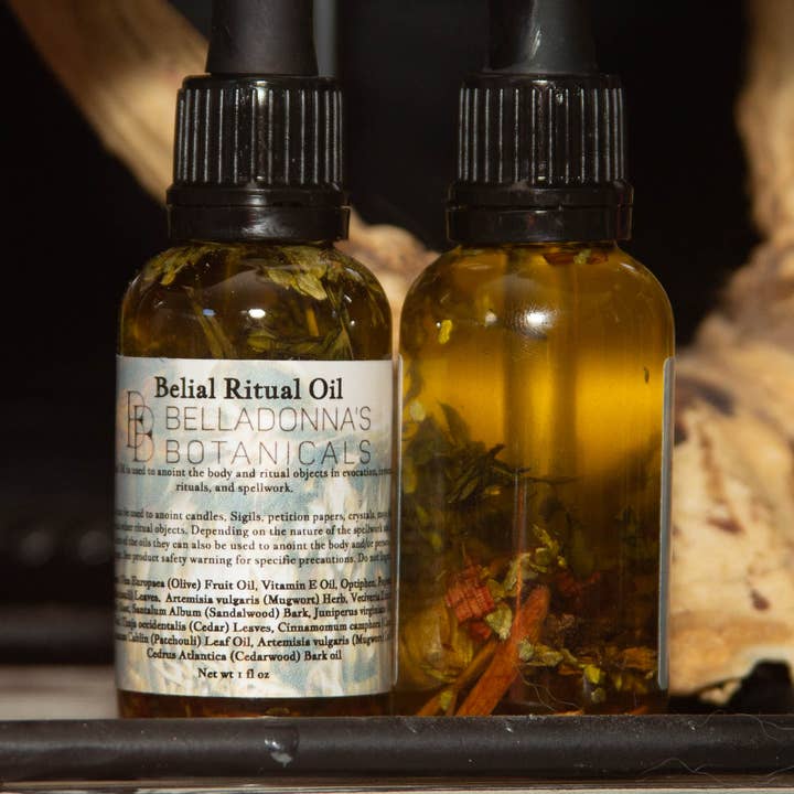 Olio rituale Belial per la vendita all'ingrosso da parte di Belladonnas Botanicals