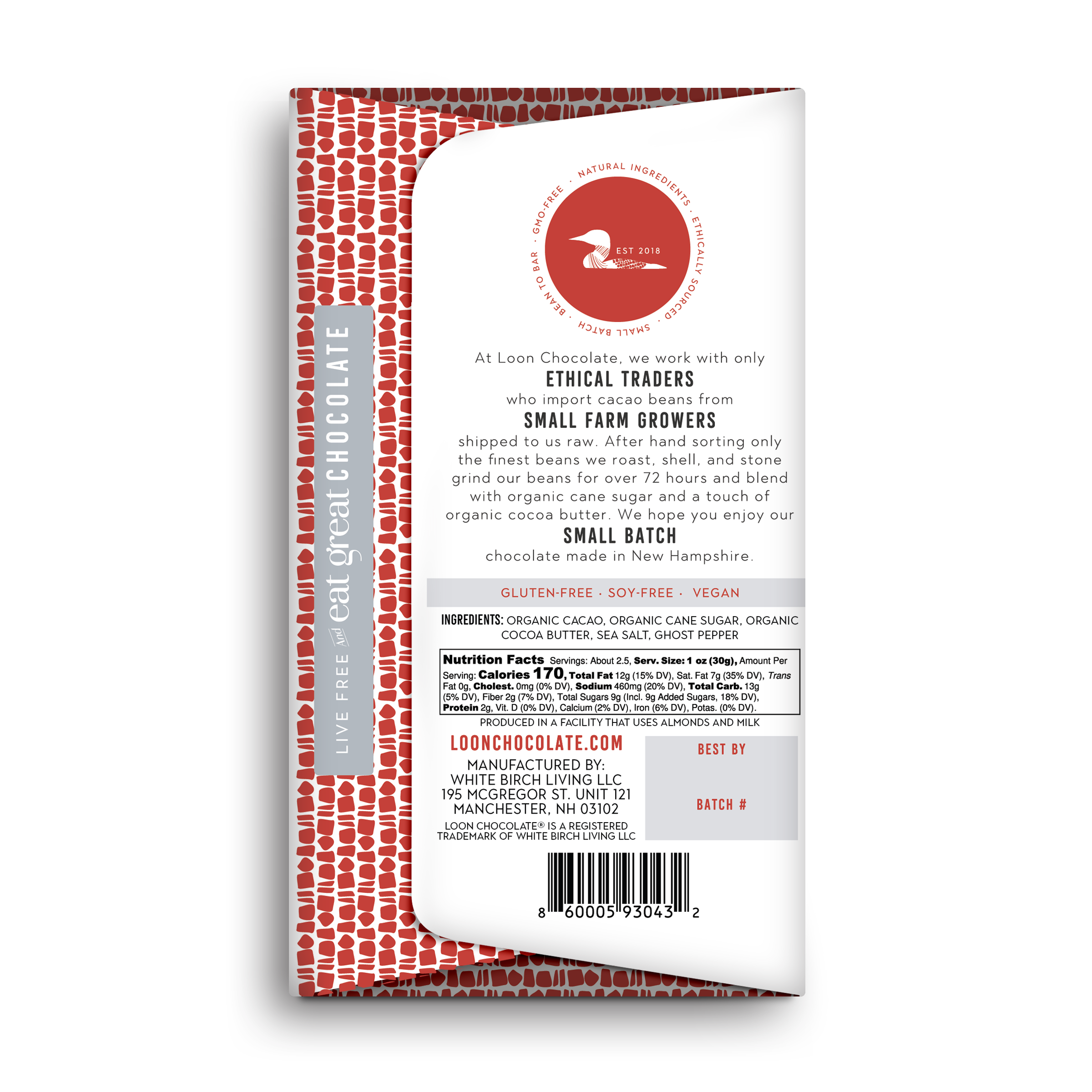 Loon Chocolate - Wholesale Chocolate Bar - Dark Chocolate with Ghost Pepper & Maine Sea Salt2