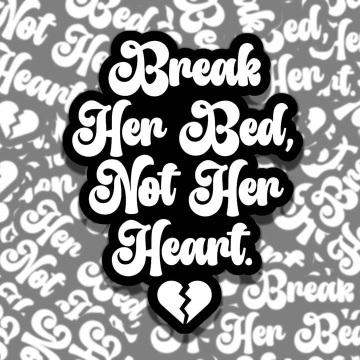 Adesivo em vinil Bookish Break Her Bed Nnot Her Heart por atacado de Sticky Sadness Designs