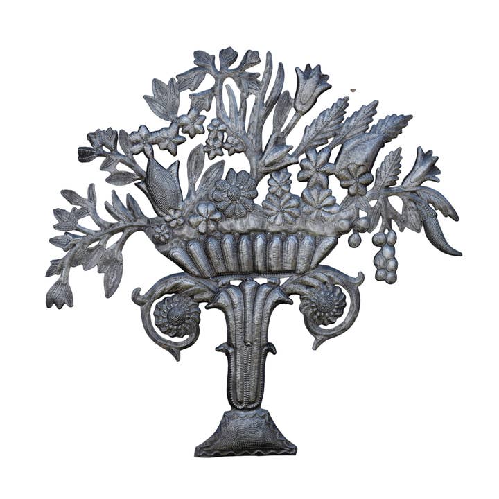 Haiti Fair Trade~ It's Cactus - Wholesale Sculpture - Bouquet of Flowers Handcrafted in Haiti 23"x22"