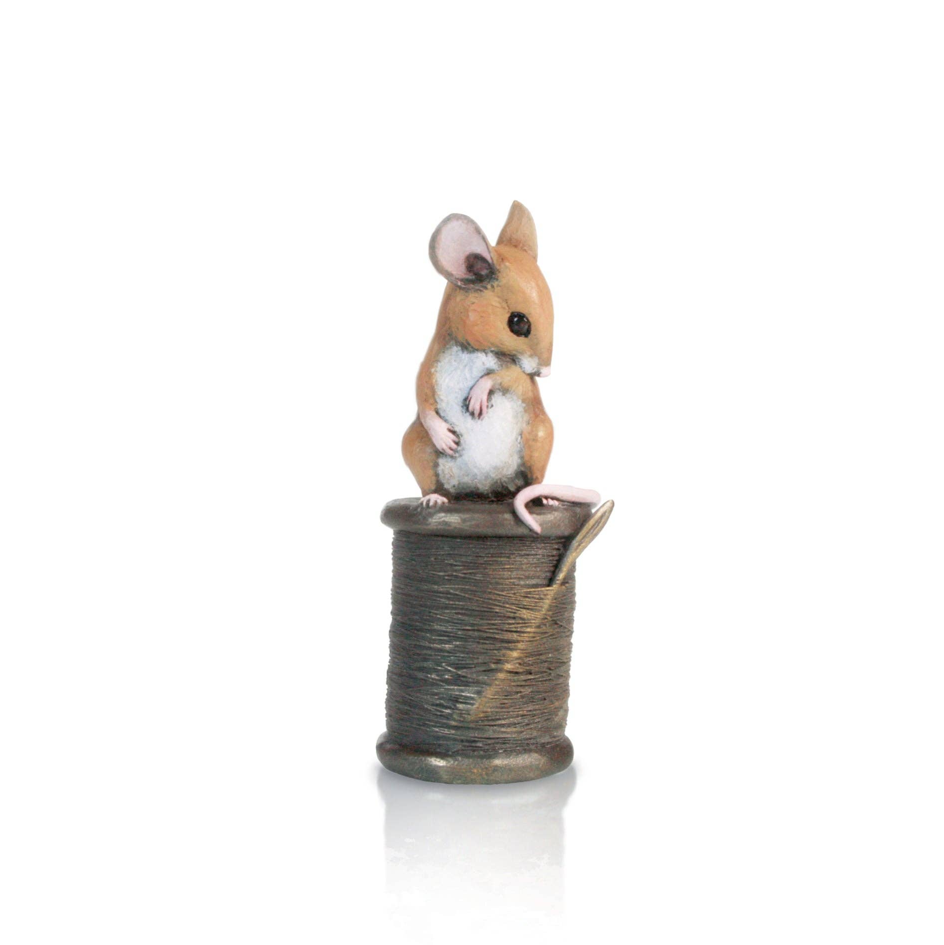Richard Cooper Bronze - Wholesale Decorative Figurine - Cotton Reel - Cold Cast Bronze Mouse (230BR)2
