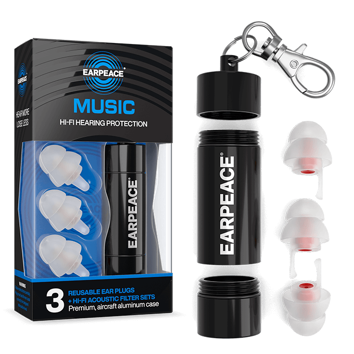 EARPEACE - Vente Bouchons d'oreille - Bouchons d'oreilles en silicone hypoallergénique avec filtres MUSIC3