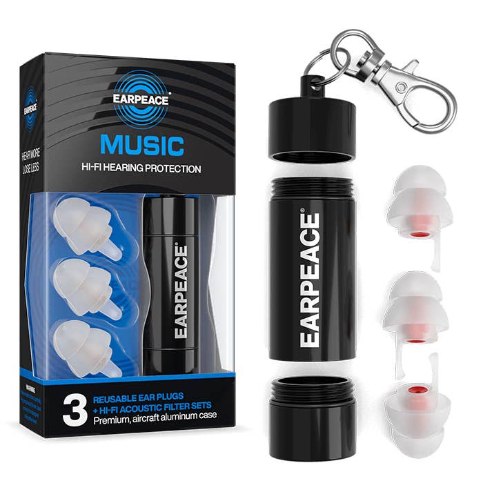 EARPEACE - Vente Bouchons d'oreille - Bouchons d'oreilles en silicone hypoallergénique avec filtres MUSIC3