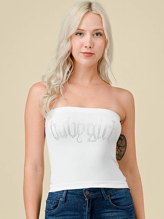 315LB BABY GIRL RHINESTONE TUBE TOP for wholesale by MIO WHOLESALE