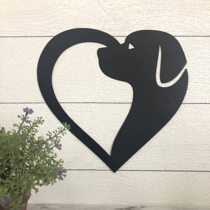 Cartel metálico de corazón de perro para venta al por mayor de Metal Unlimited