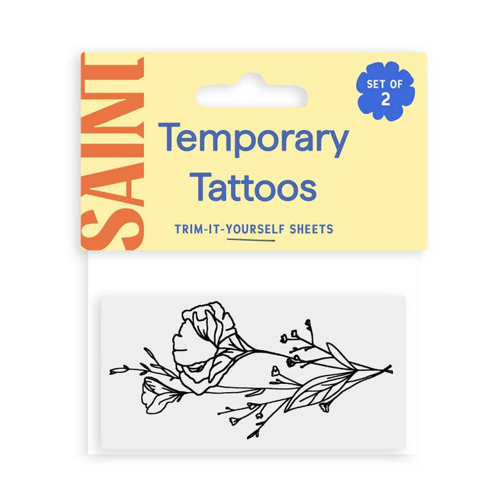 California Poppy Temporary Tattoos for wholesale by Saint Tattoos