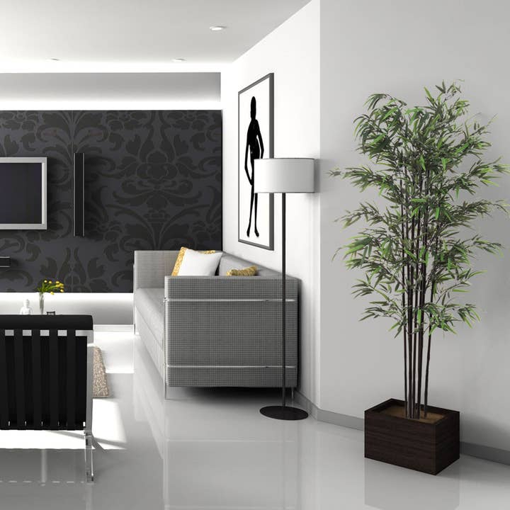 Larksilk - Venta al por mayor Plantas artificiales - Árbol de bambú negro artificial de 1,8 m en maceta negra para decoración interior