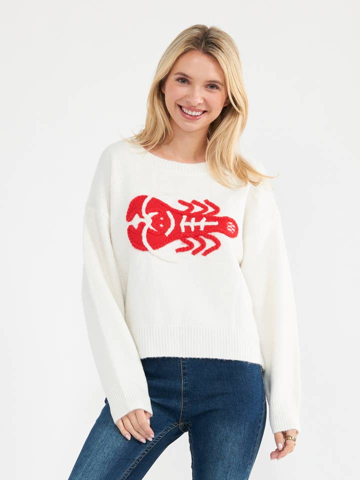 11315-Lobster Embroidered Knit Sweater for wholesale by Newbury Kustom