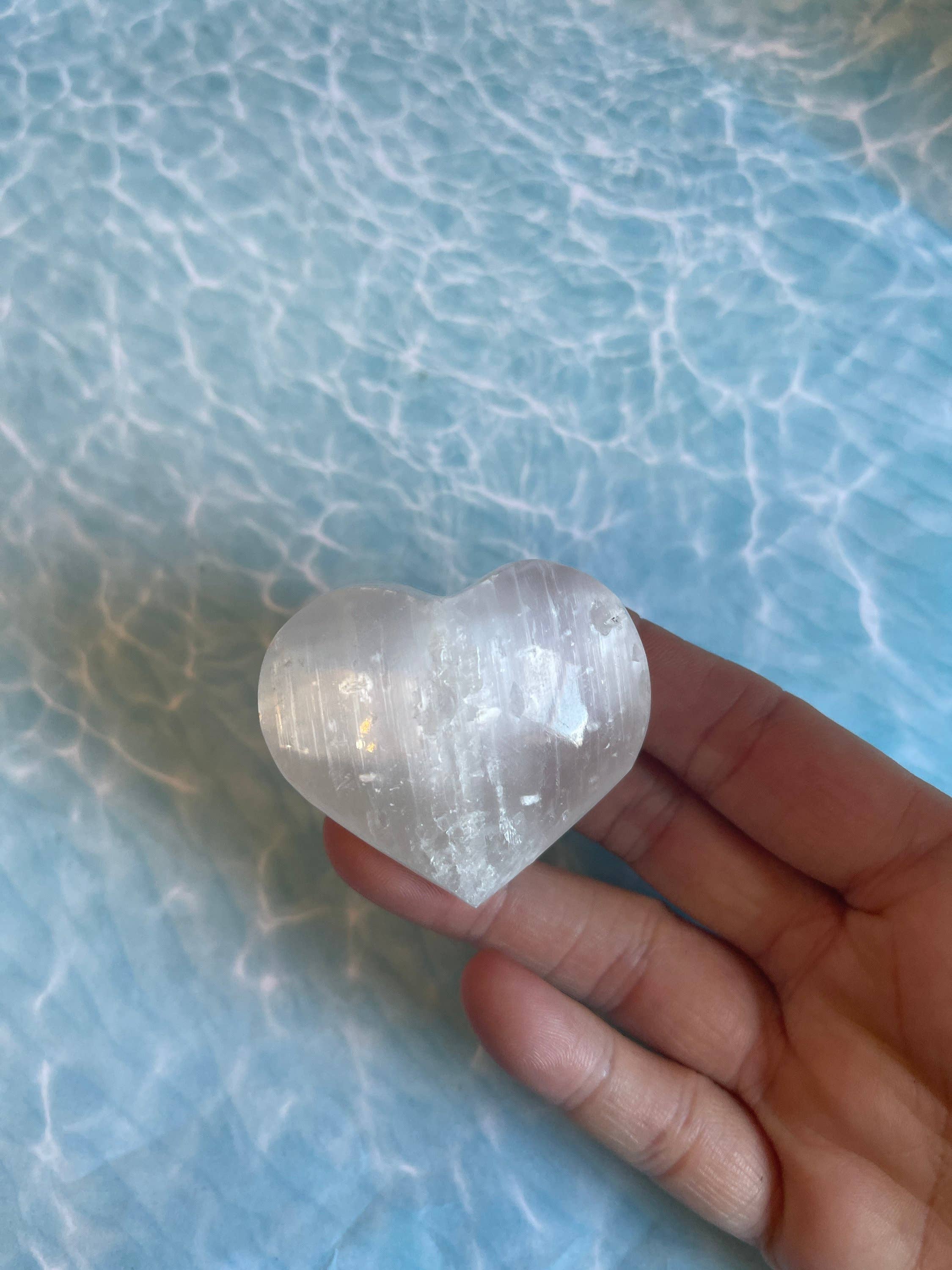 Tumbledshop - Wholesale Spiritual stone/crystal - Selenite Crystal Hearts, Heart Shaped Crystal, Puffy Gemston6