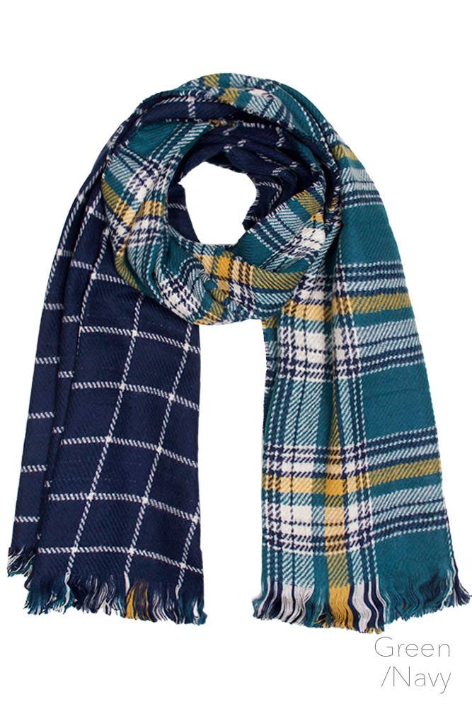 Hana – Engroshandel Tørklæde - Dame – Vendbart rutet ternet mønster vintertørklæde4