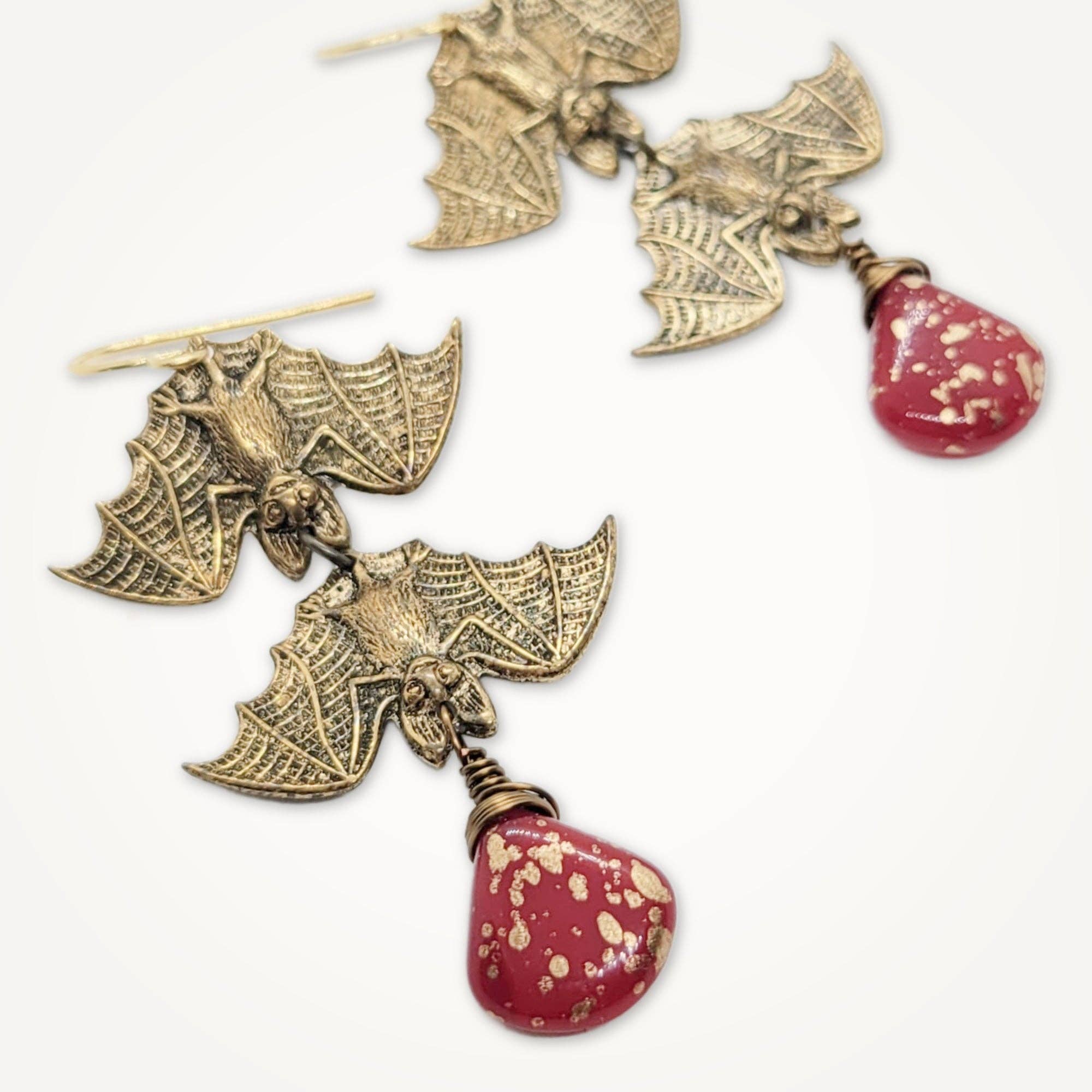 Beatrixbell Handcrafted - Wholesale Dangle Earrings - Vampire Bat Earrings1