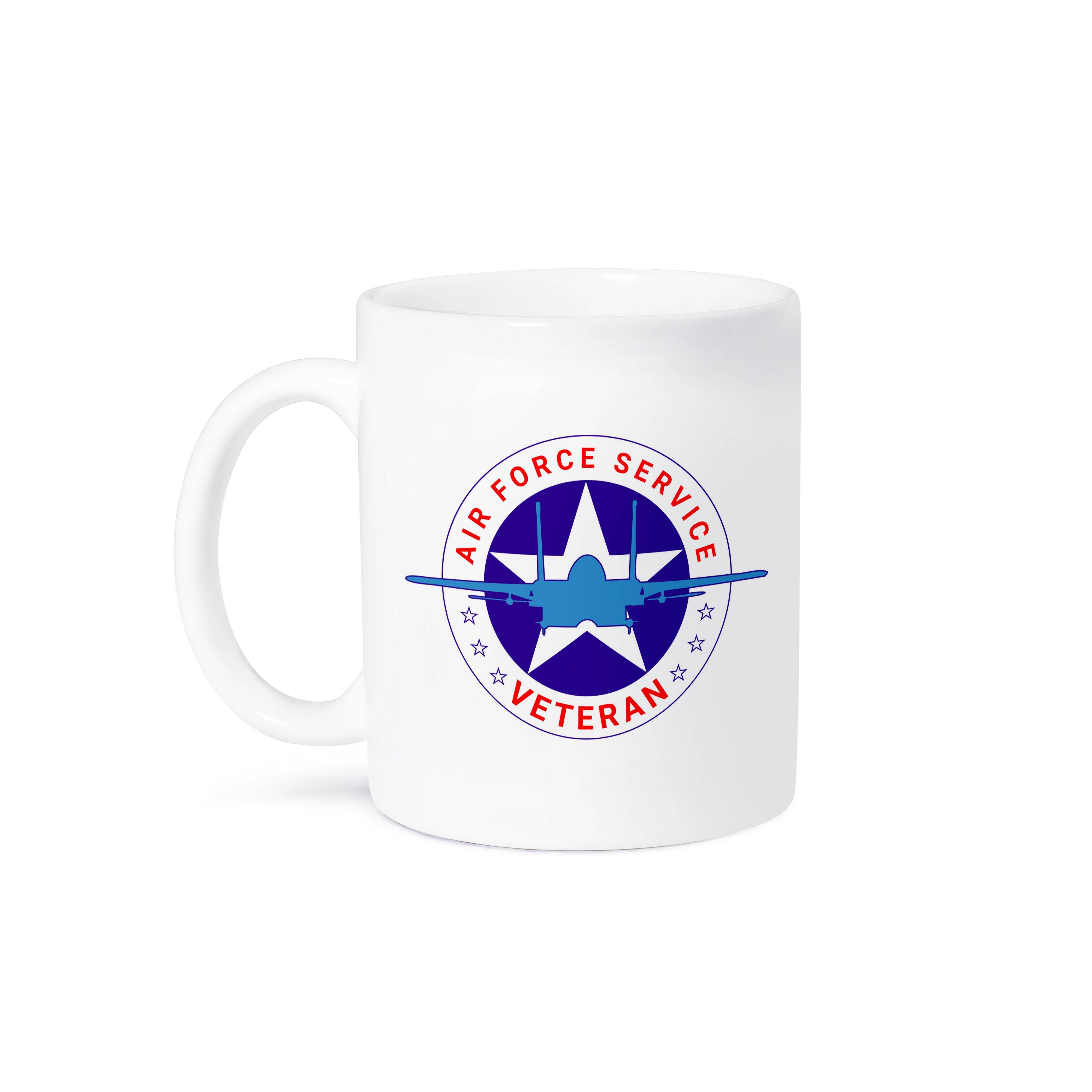 3dRose - Wholesale Coffee Mug - 3dRose, Air Force Service Veteran elegant badge, blue plane white star, Mug8