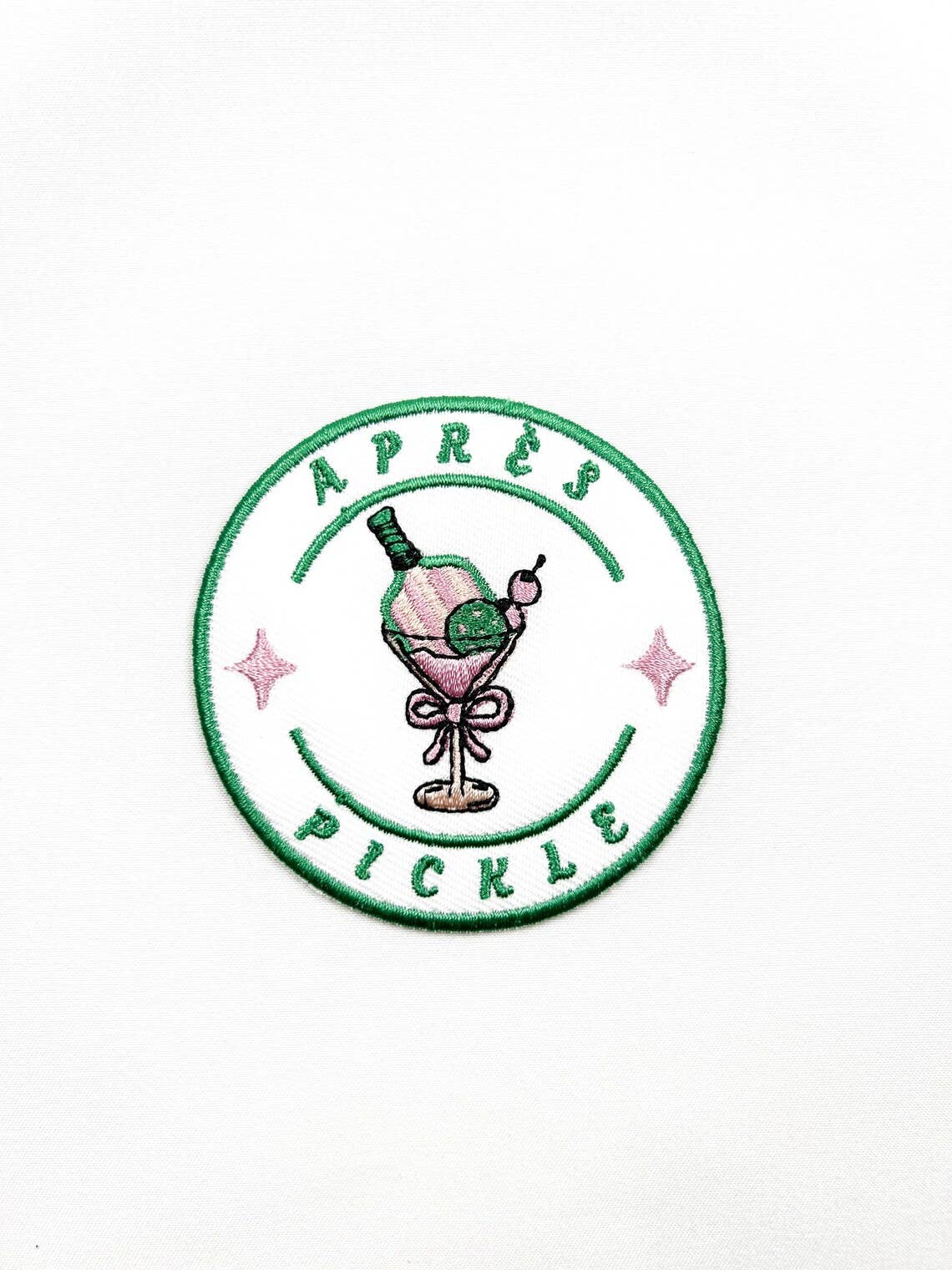 Field Trip Threads - Wholesale Patch - Apres Pickle Embroidered Iron On Patch for Pickleball 1