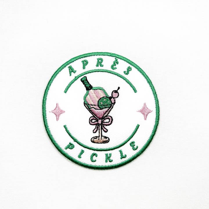 Field Trip Threads - Wholesale Patch - Apres Pickle Embroidered Iron On Patch for Pickleball 1