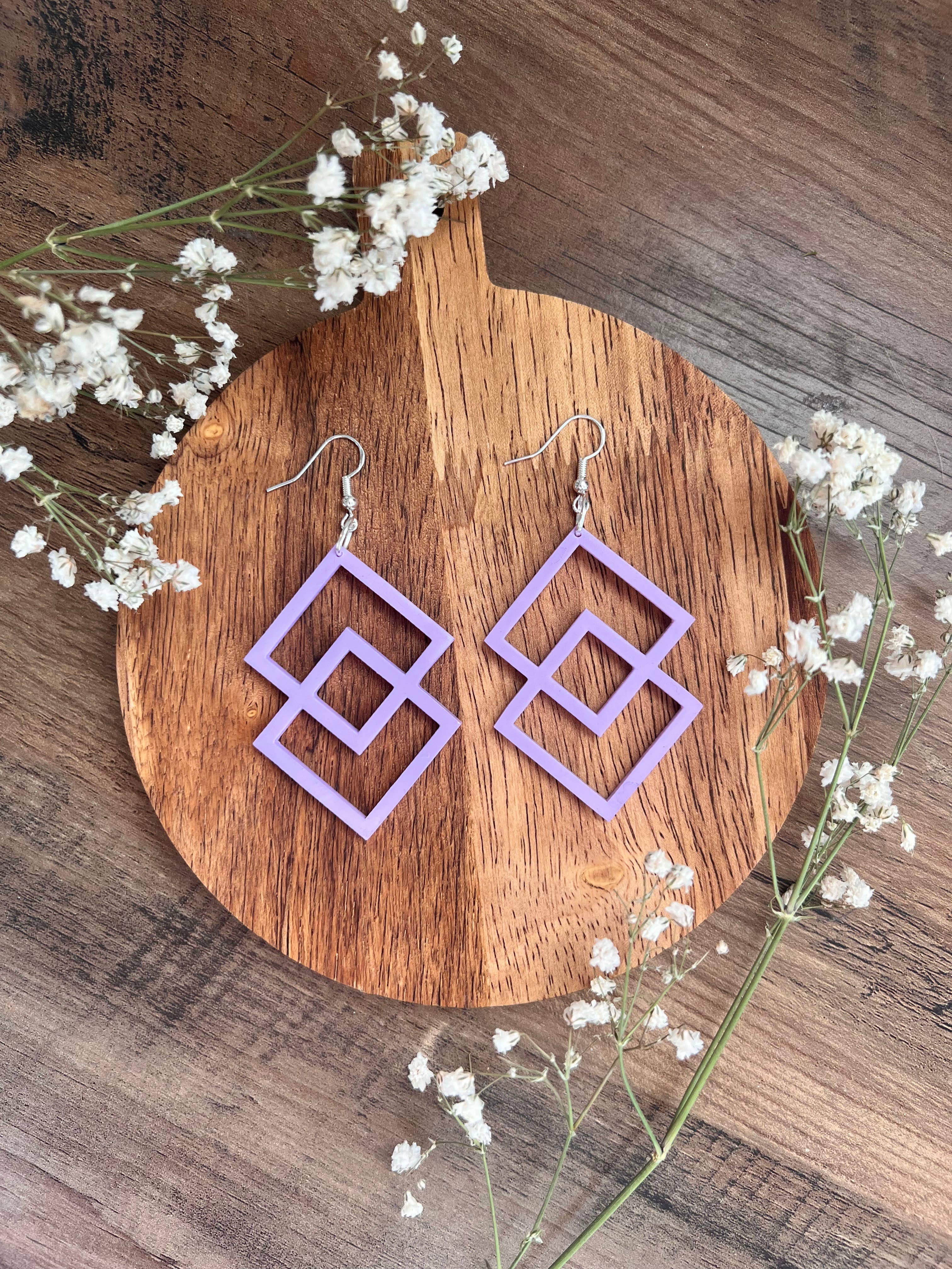 Elby Designs - Wholesale Dangle Earrings - Double Square Earrings7