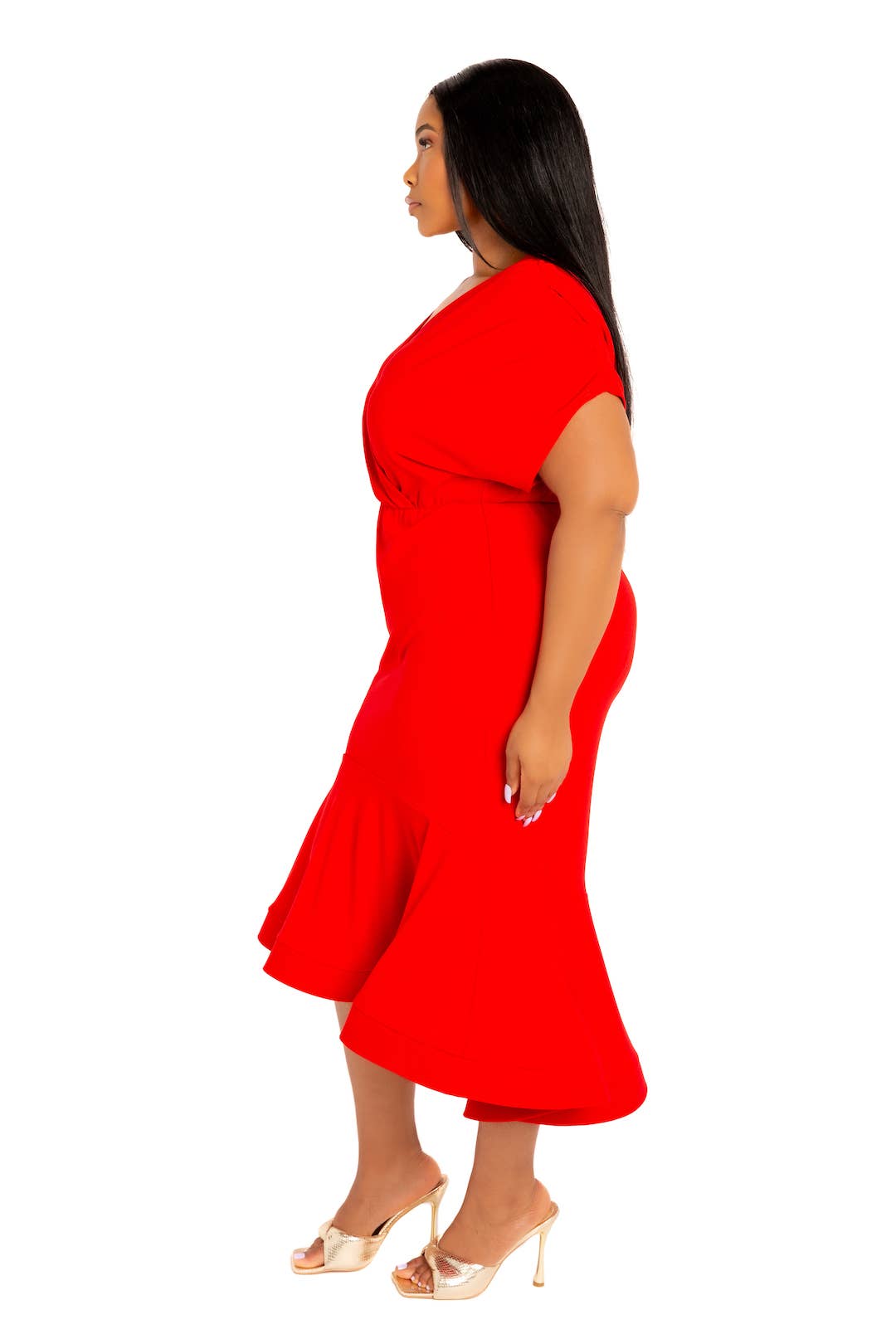 J2 FASHION - Wholesale Dress - Women's - STRUCTURED HI-LOW WRAP DRESS
2