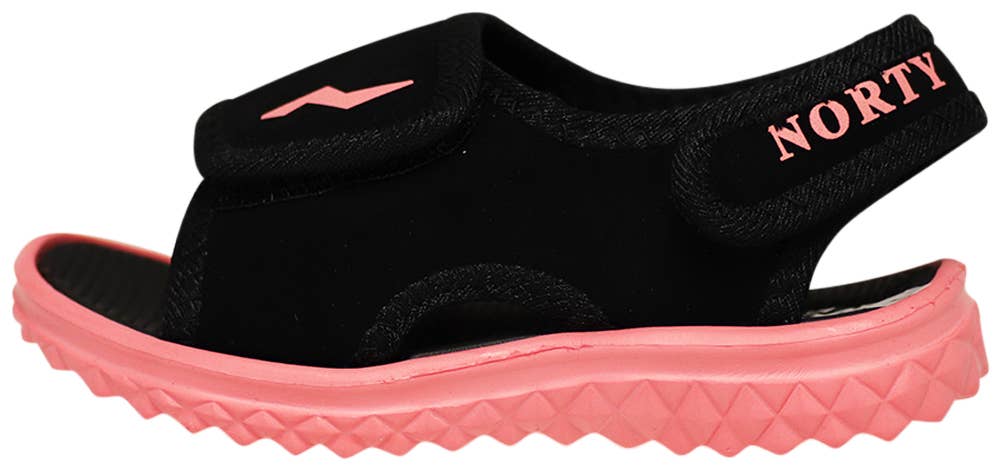 Eastern Off Price - Wholesale Sandals - Kids - Norty Black/Fuchsia Adjustable Strap Sport Sandal 418324