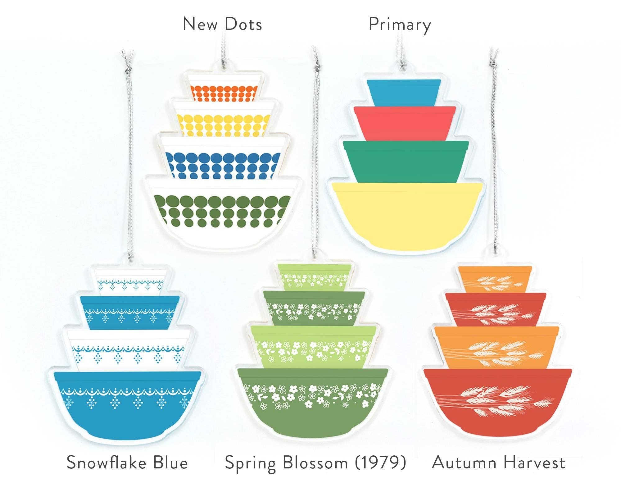 Twinkltoast - Wholesale Ornament Set - Pyrex-Inspired Ornament Double-Sided Acrylic Retro Christmas2