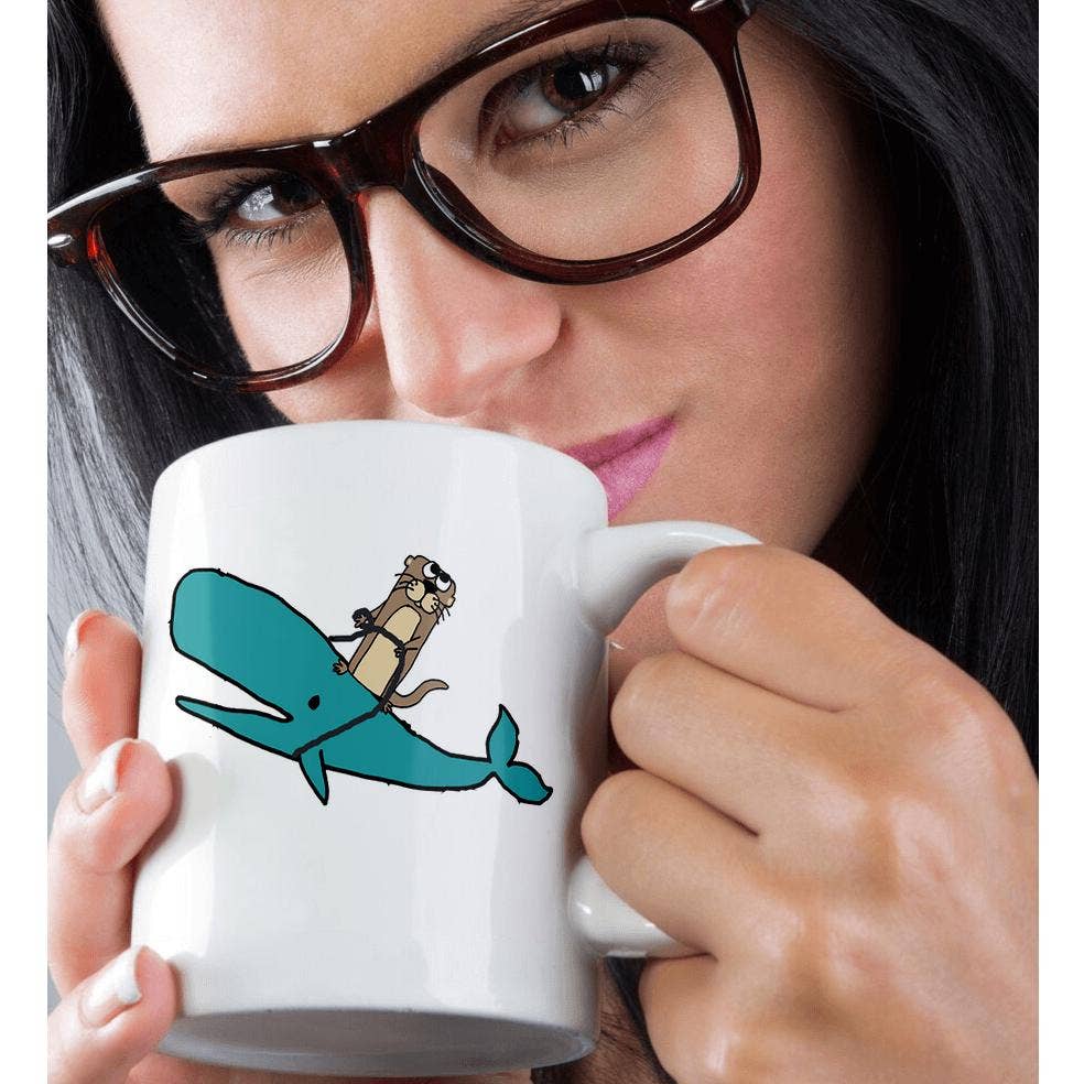 3dRose – Großhandel Kaffeebecher – 3dRose, Lustiger niedlicher Seeotter reitet auf Blauwal Strand Cartoon, Tasse9