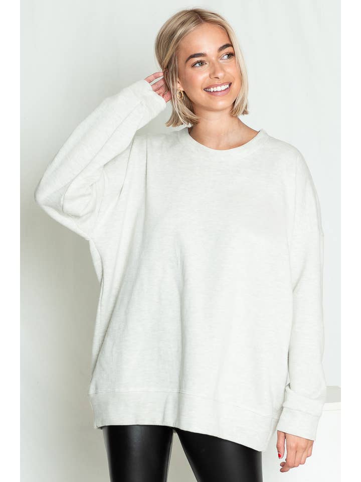 Burgundy Apparel - Wholesale Sweatshirt - Women's - SOLID FLEECE OVERSIZED SWEATSHIRT (NEW COLORS)10