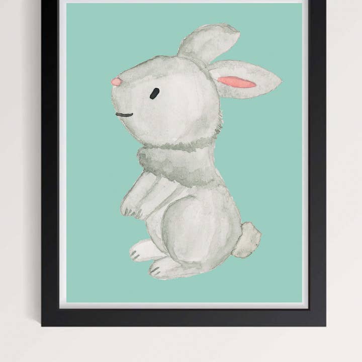 Grey Bunny Print #2 for wholesale by Wild Juniper Art Studio