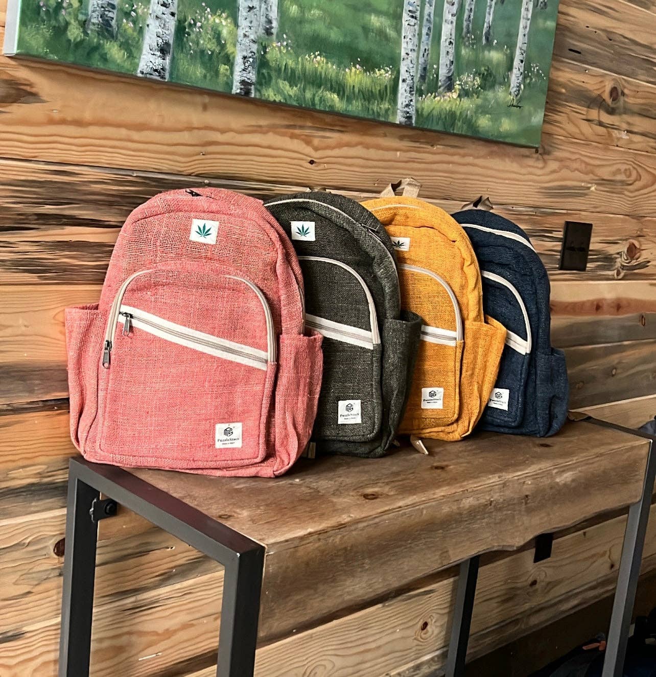 PuzzleStack - Venta al por mayor Mochila - Mujer - Mochila de Cáñamo Puro Rosa Kumari8