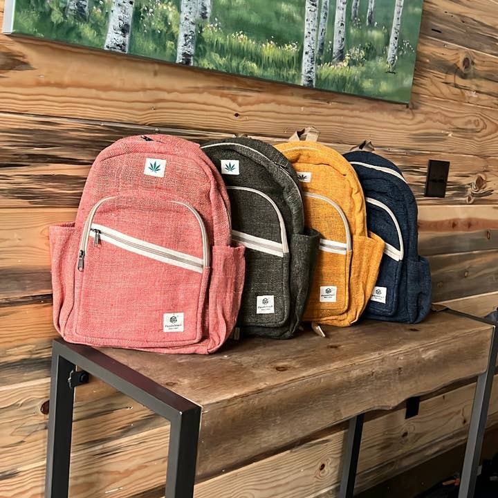 PuzzleStack – wholesale Backpack – Women's – Blue Kumari Pure Hemp Backpack13