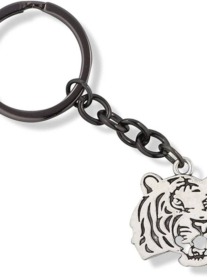 Emerald Park Jewelry Tiger Keychain | A Great Animal Keychain or Tiger Accessories Women and Men will Love, Silver, Large for wholesale by Dave The Bunny