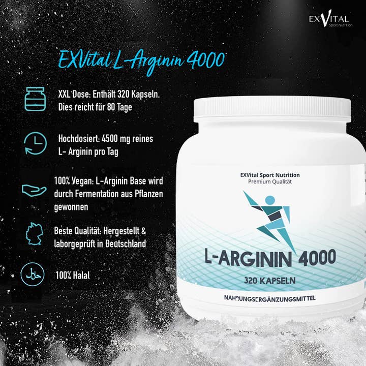 EXVital - Wholesale Oral Supplement/Vitamin - EXVital L-Arginine 4000 high dose, 320 capsules in German1
