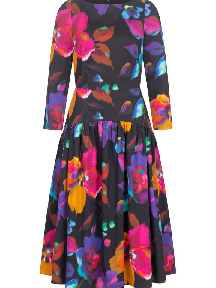 Vestido floral com cintura estilizada por atacado de Marianna Déri GmbH