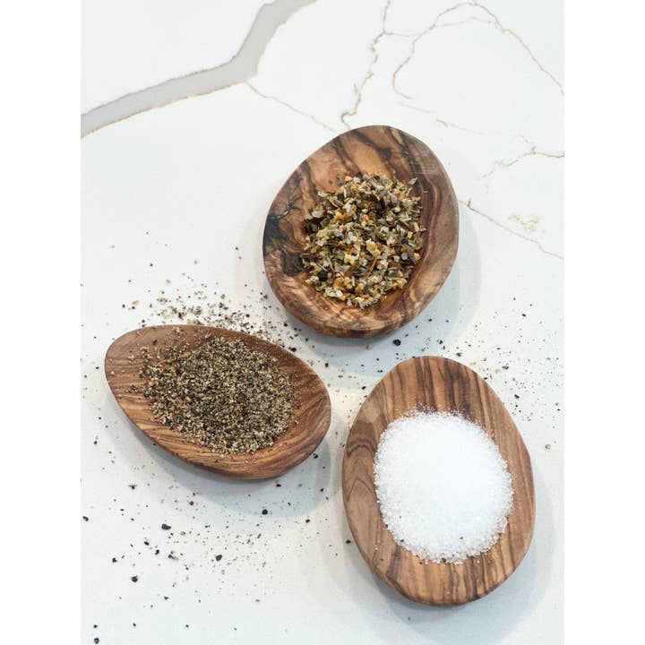 Natural OliveWood - Wholesale Condiment/Dip Bowl - Olive Wood Mini Dish Set