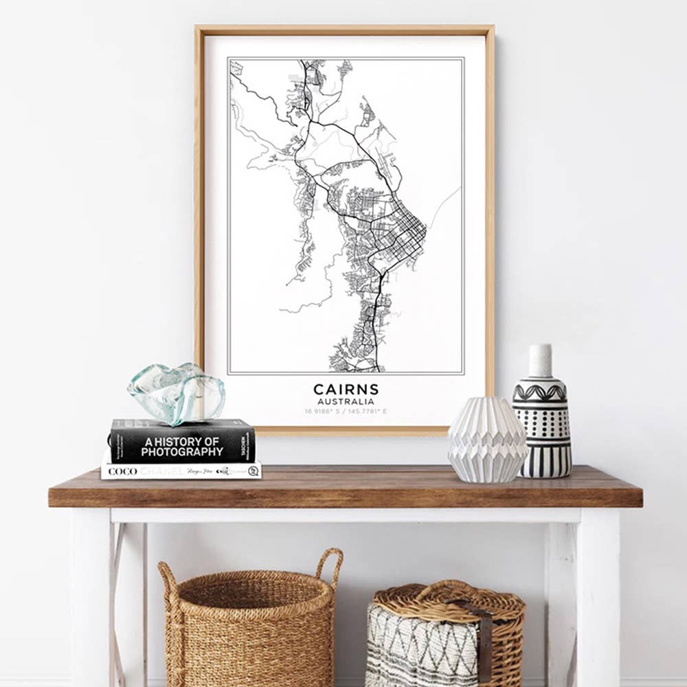PRINT AND PROPER - Wholesale Art print - Cairns City Map Print. Custom Street Map Poster1