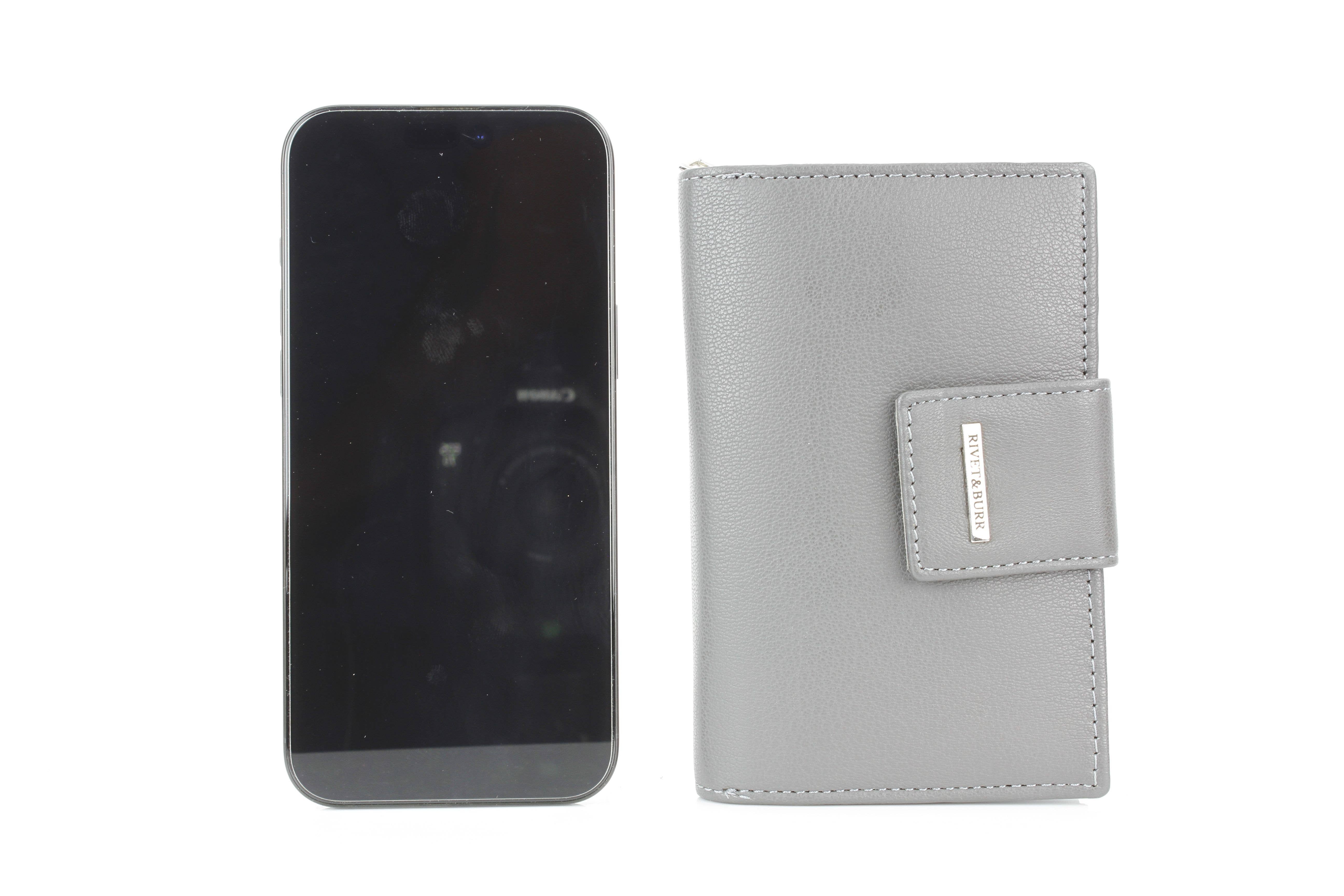 Leather Impressions Inc - Wholesale Wallet - Women's - Snap Leather Clutch Wallet | Zip Pocket RB LW 21 10014