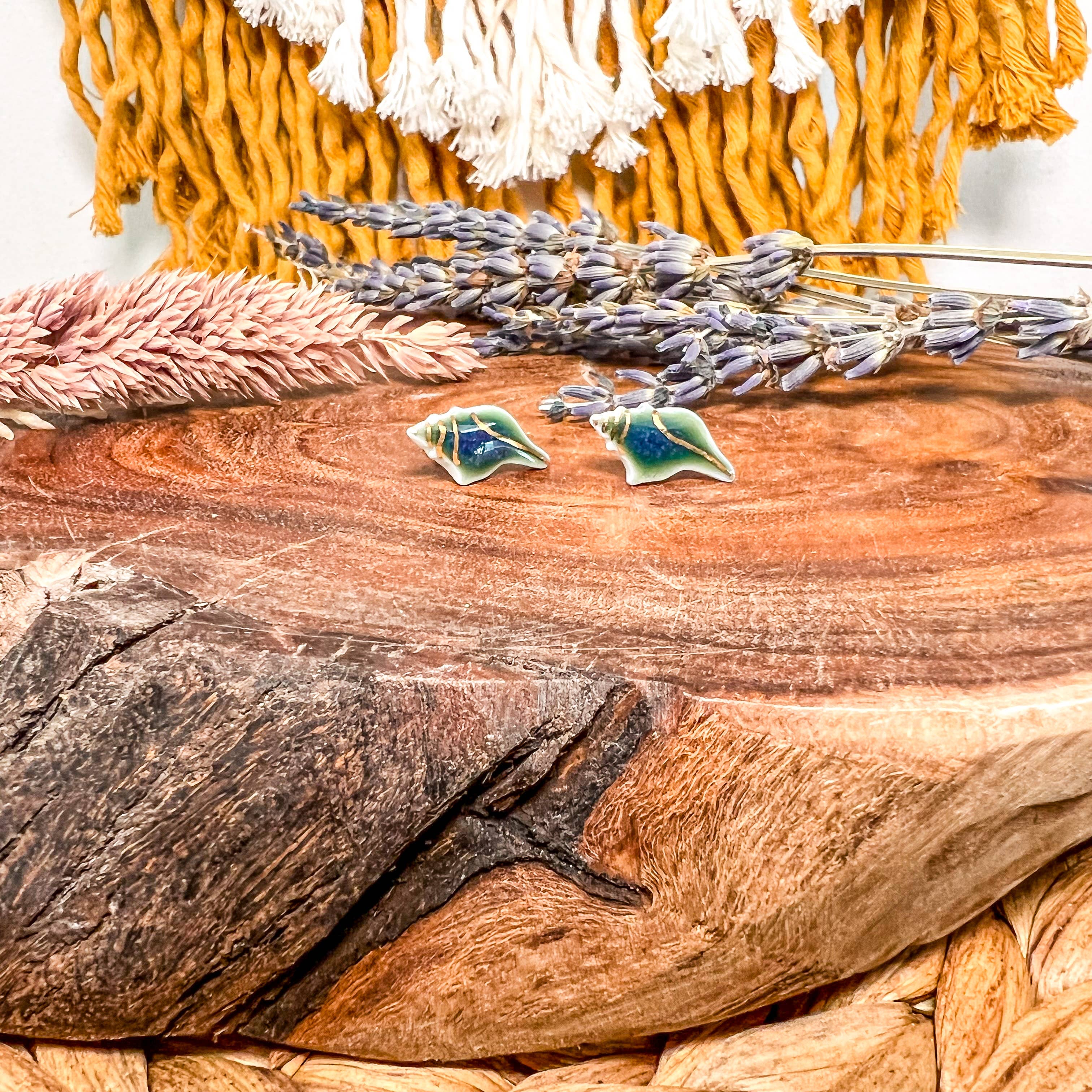 Wolf and Clay Pty Ltd - Wholesale Stud/Post Earrings - Nerissa - Sea Shell - Porcelain Stud Earrings4