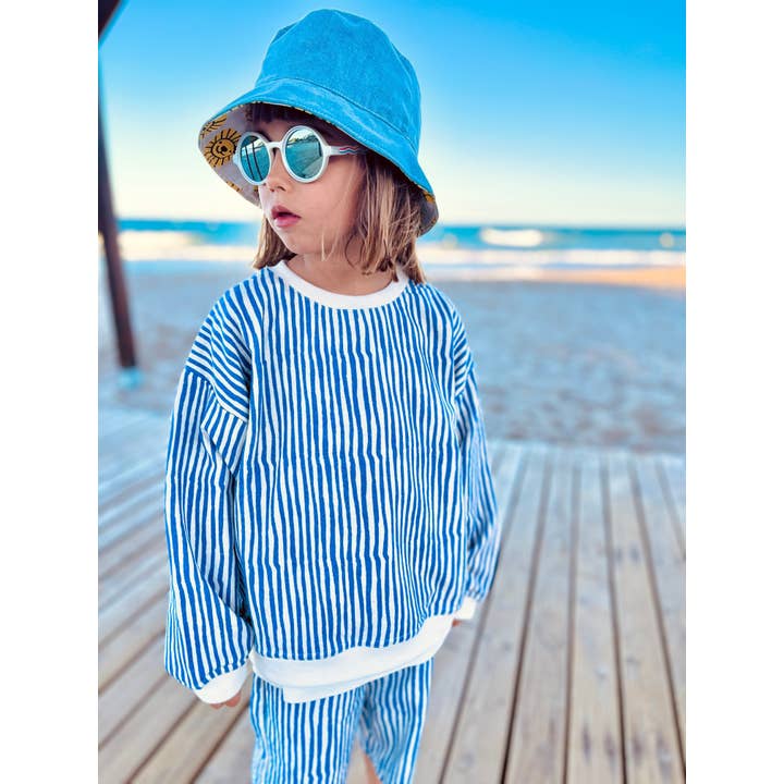 Mon Coeur - Wholesale Bucket Hat - Kids - Recycled Cotton Reversible Denim Hat