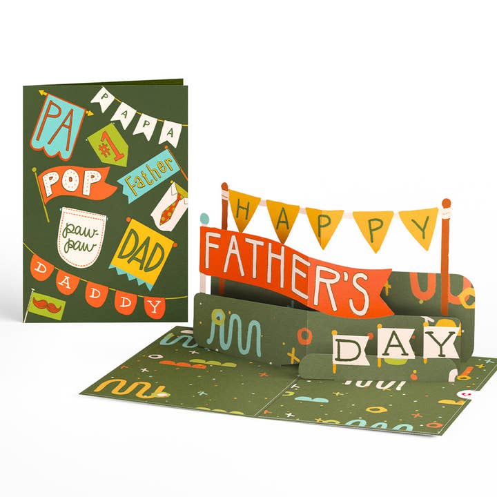 Lovepop Cards - Wholesale Everyday Greeting Card - Happy Father's Day Banner 5x7" Pop-Up Card
