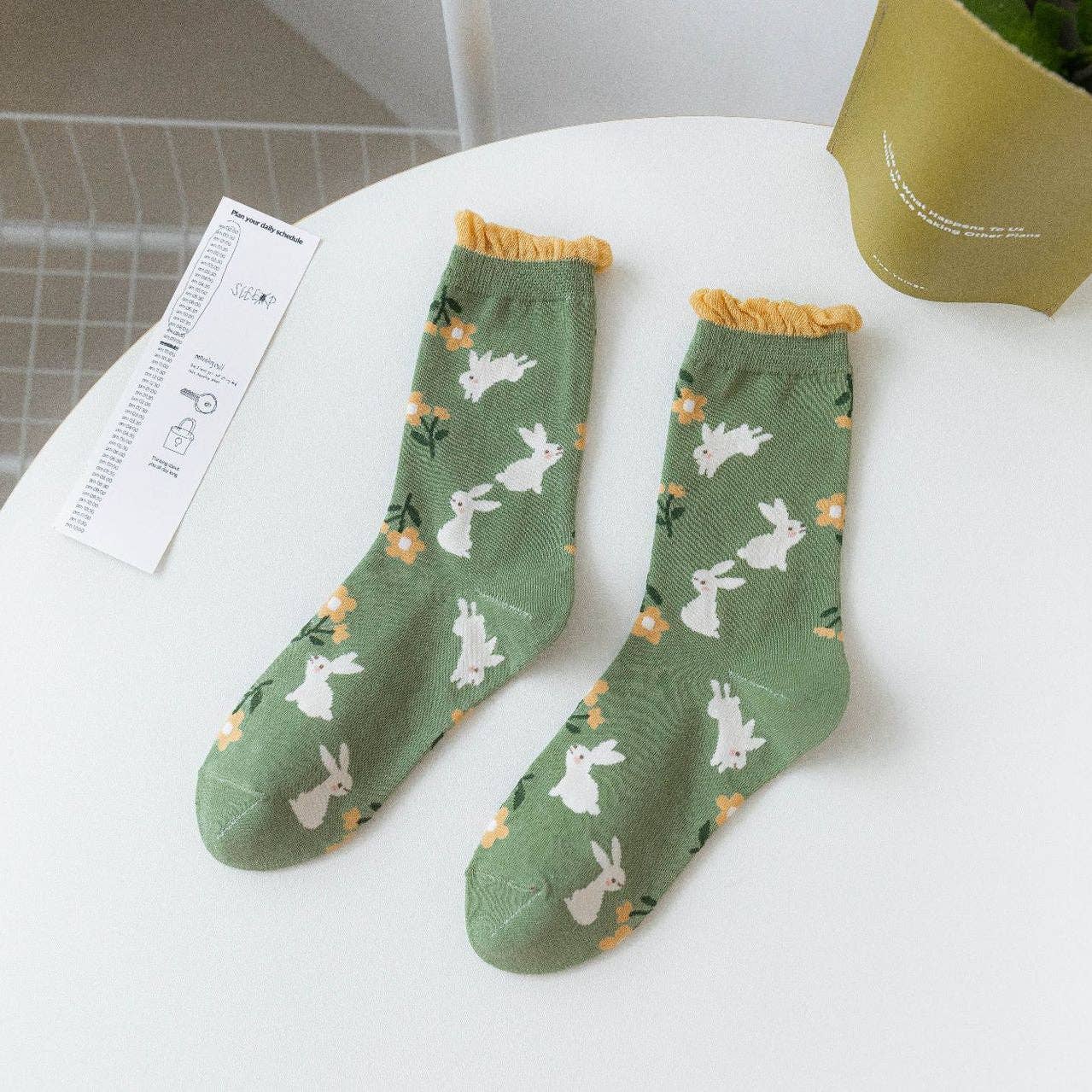 Funkyrel® Atzbranding Limited - Vente Chaussettes – femme - Rufia - Chaussettes mi-mollet femme série verte3