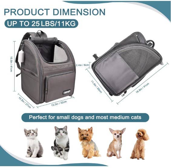 Jespet - Wholesale Pet Carrier - Cat/Dog - GOOPAWS Pet Carrier Backpack for Dogs and Cats, Collapsible with Breathable Mesh Dog Backpack, for Pets Up to 25 Lbs2