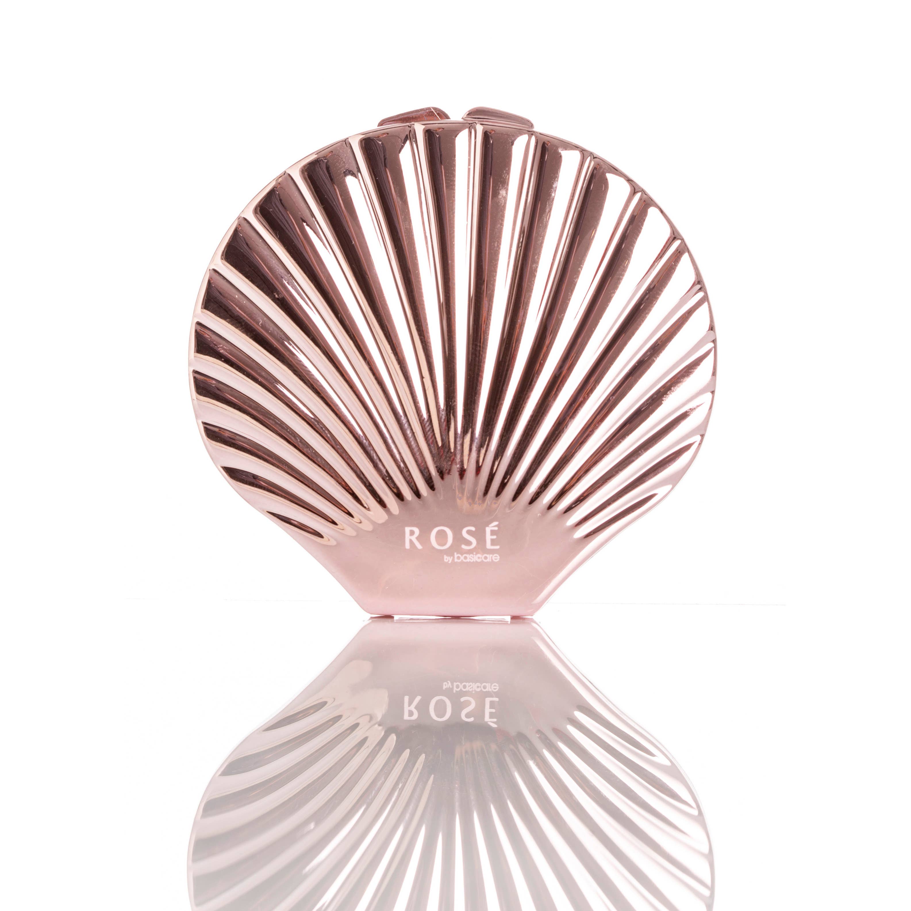 basicare - Wholesale Compact Mirror - Rose Shell Duo Compact Mirror